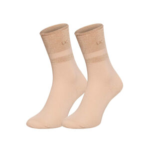 Calvin Klein dámské béžové ponožky - ONESIZE (BEI)
